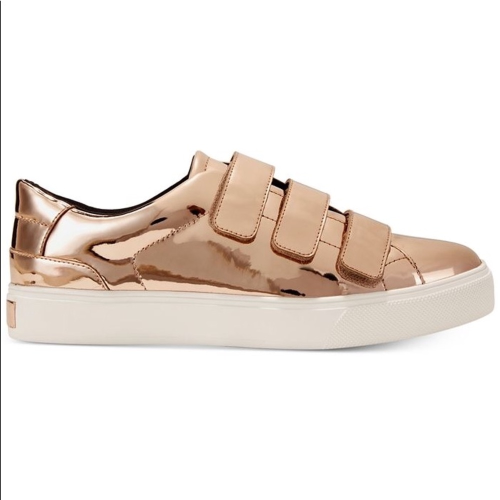 Aldo Kaerinia rose gold shiny Velcro sneakers tennis shoes